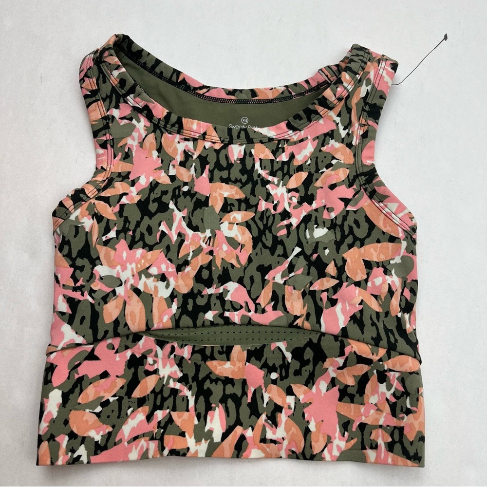Sweaty Betty Women's Sports Bra Floral Pink Green Racer Back Size‎ XXS Athletic